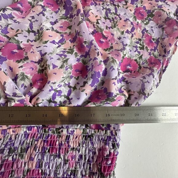 Rabbit Rabbit Designs Dress Womens 18 Purple Pink Floral S/S Maxi Boho‎ Fairy - Picture 8 of 11